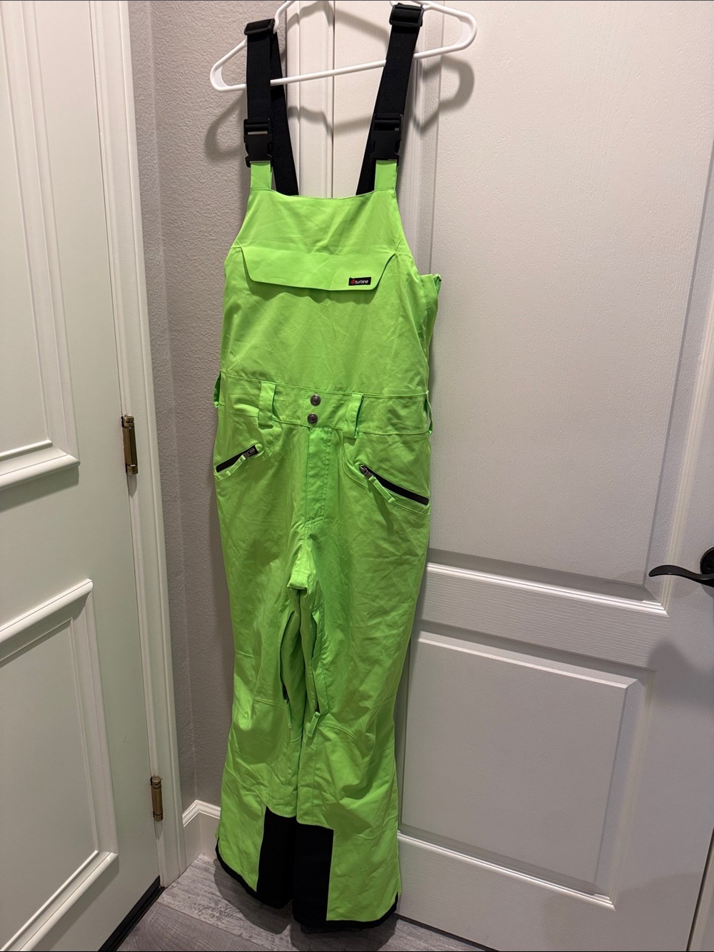 Turbine Mens or teens Neon Green Snow Bib Overalls with Adjustable Straps